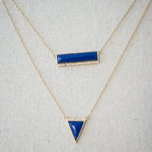 Stella & Dot Cobalt Blue and Gold Necklace